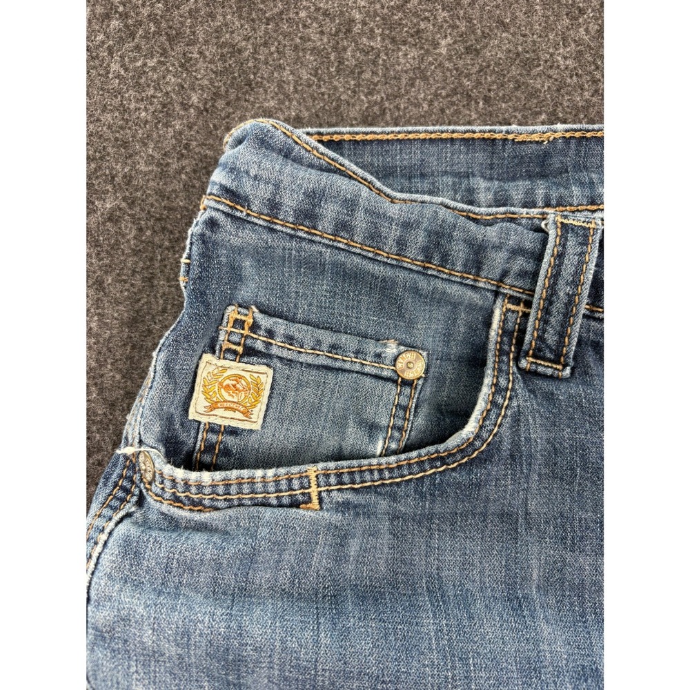 Cinch Carter 2.0 Mens Distressed Relaxed Bootcut Jeans Blue 38x36 (FITS 35x34) - Picture 8 of 12